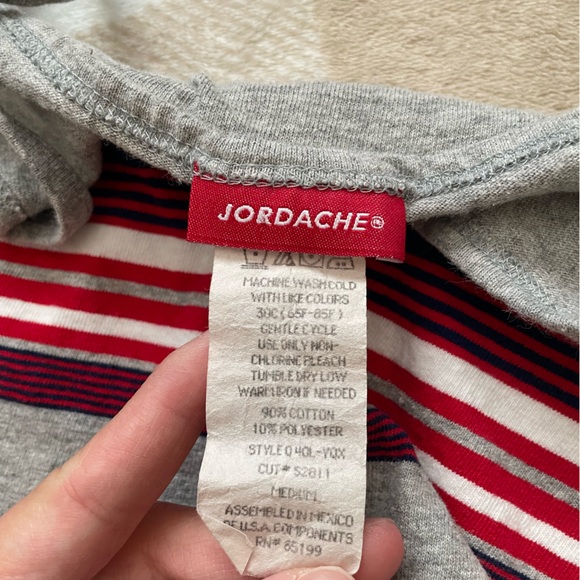 Jordache Gray Crop Top Tank with Vibrant Stripes Vintage - Picture 3 of 4